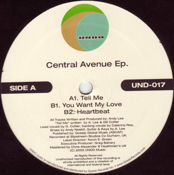 Andy Lee (12) : Central Avenue EP (12", EP)