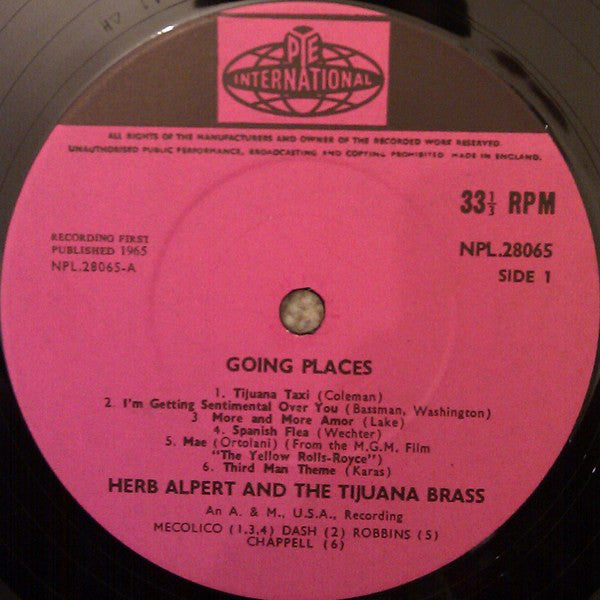 Herb Alpert & The Tijuana Brass : !!Going Places!! (LP, Album, Mono)