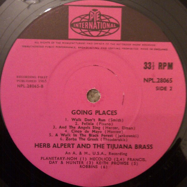 Herb Alpert & The Tijuana Brass : !!Going Places!! (LP, Album, Mono)