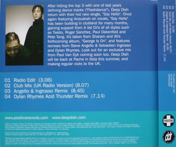 Deep Dish : Say Hello (CD, Single, Promo)