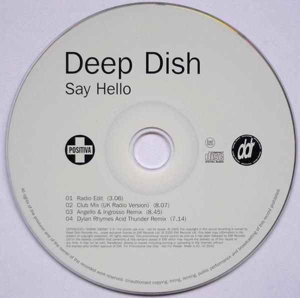 Deep Dish : Say Hello (CD, Single, Promo)