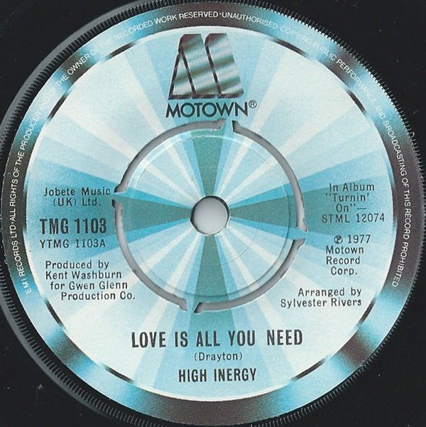 High Inergy : Love Is All You Need / Save It For A Rainy Day (7")