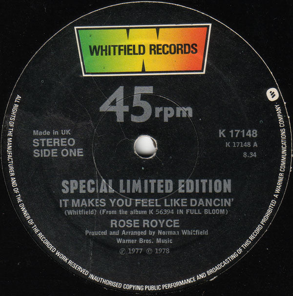 Rose Royce : It Makes You Feel Like Dancin' (12", Single, Ltd)