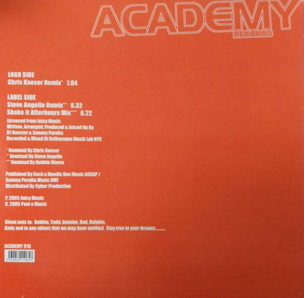 DJ Rooster & Sammy Peralta Feat. Triple XL : Shake It (Remixes) (12")