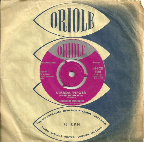 Domenico Modugno : Strada 'Nfosa = Street In The Rain (7")