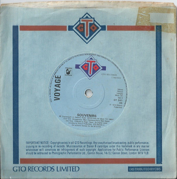 Voyage : Souvenirs (7")