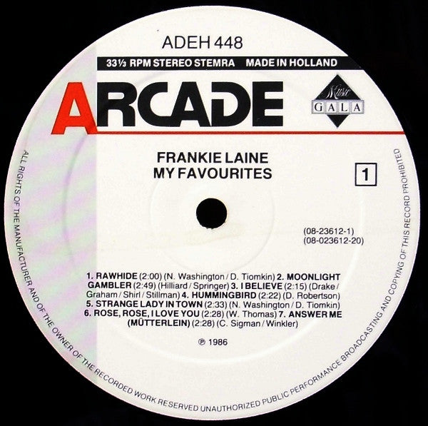 Frankie Laine : My Favourites (LP, Comp)
