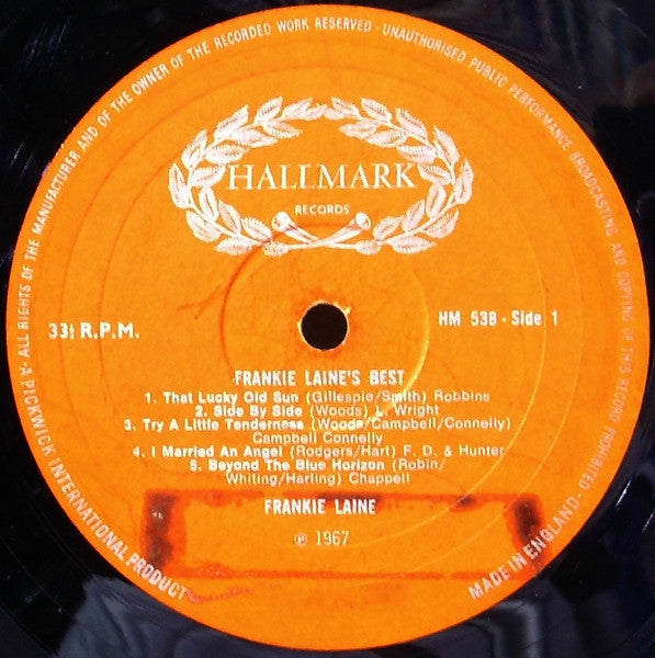 Frankie Laine : Frankie Laine's Best (LP, Comp, Mono)