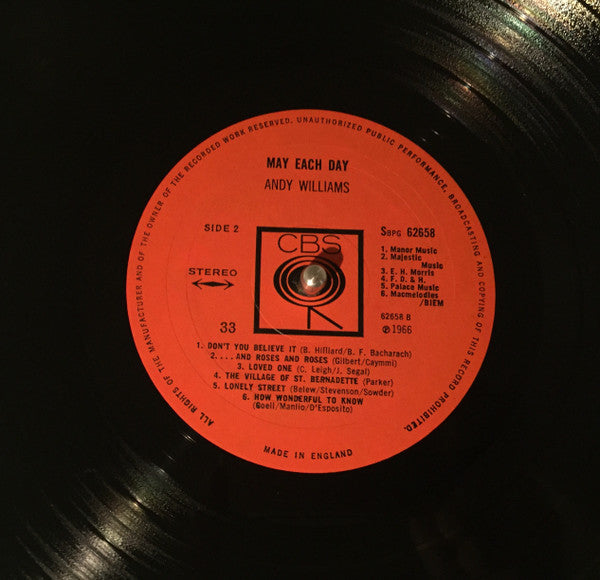 Andy Williams : May Each Day (LP, Comp)