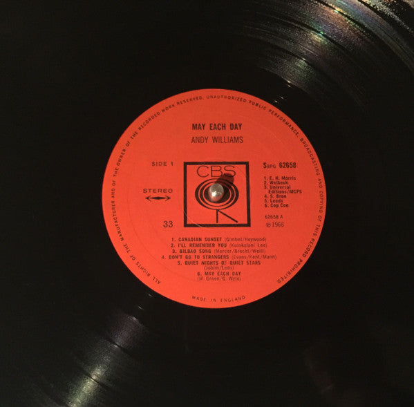 Andy Williams : May Each Day (LP, Comp)