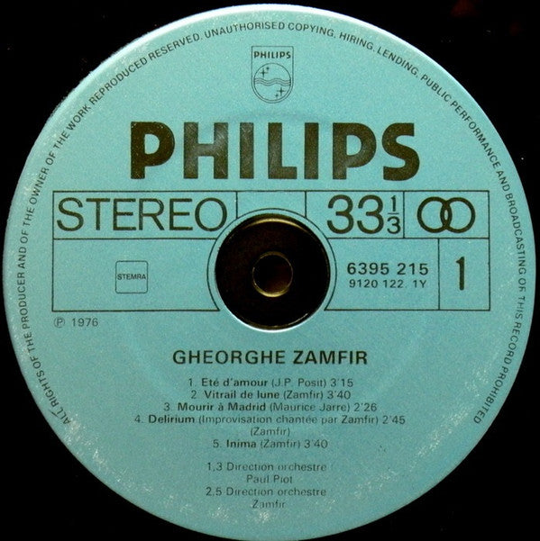 Gheorghe Zamfir : Gheorghe Zamfir (LP, Album, RE)