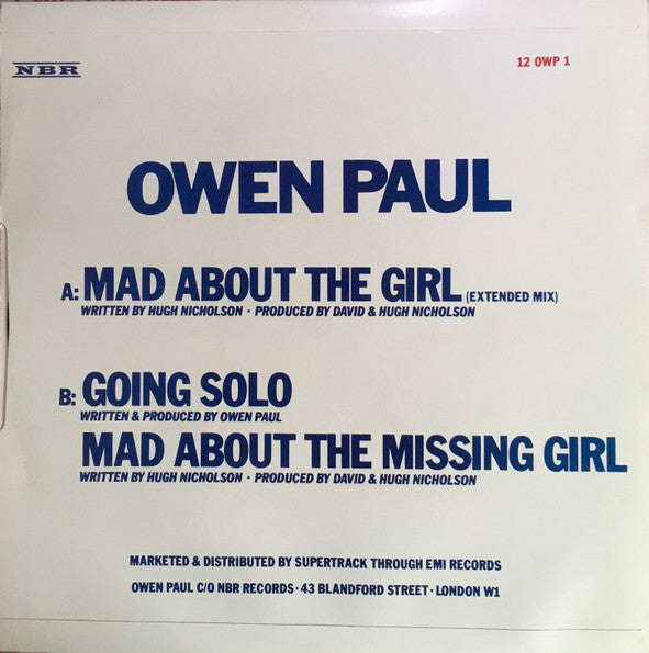 Owen Paul : Mad About The Girl (Extended Mix) (12")