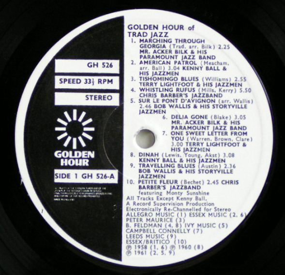 Various : Golden Hour Of Trad Jazz (LP, Comp)