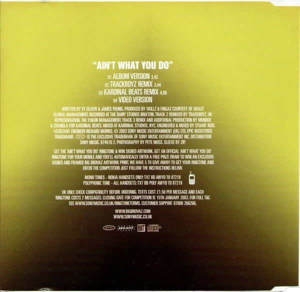 Big Brovaz : Ain't What You Do (CD, Single, Enh)