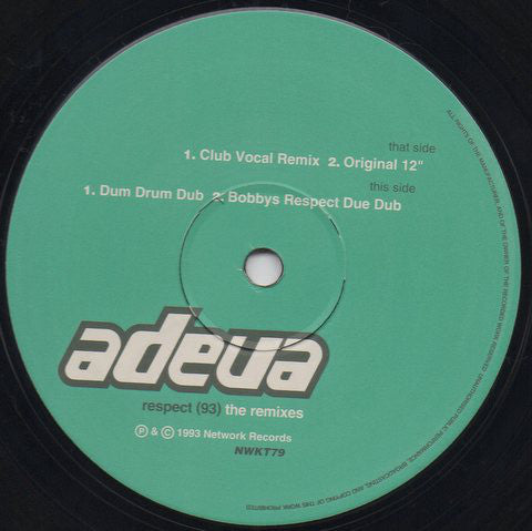 Adeva : Respect (93) The Remixes (12", Single)