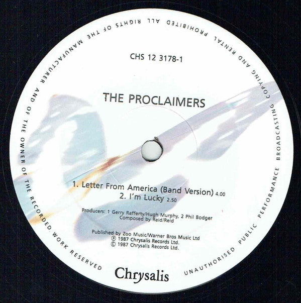 The Proclaimers : Letter From America (Band Version) (12")
