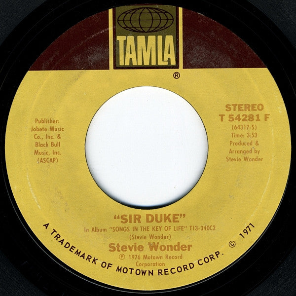 Stevie Wonder : Sir Duke / He's Misstra Know-It-All (7", Single, Styrene, Ter)