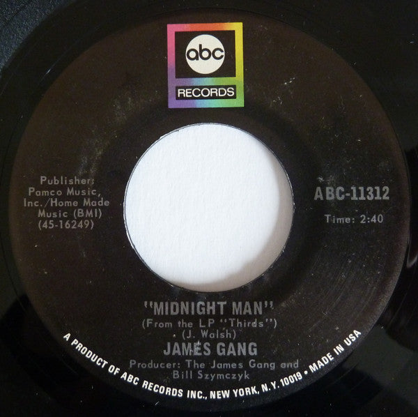 James Gang : Midnight Man / White Man - Black Man (7", Single)