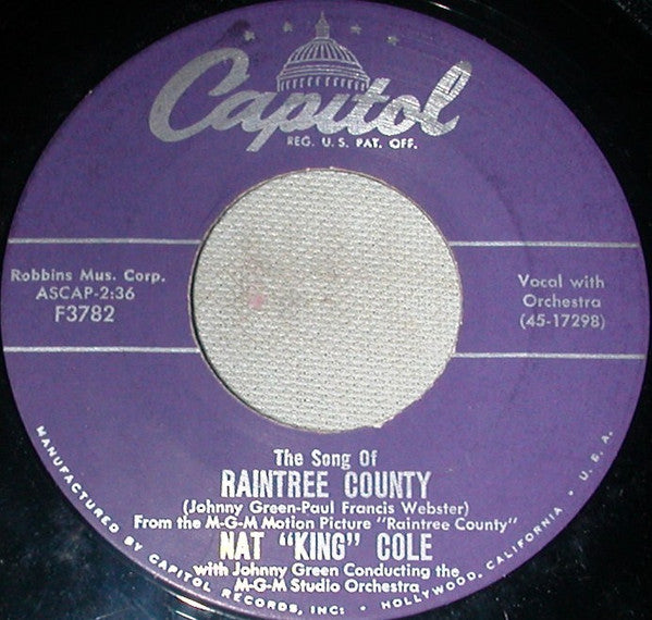 Nat King Cole : With You On My Mind / The Song Of Raintree County (7", Single, Los)