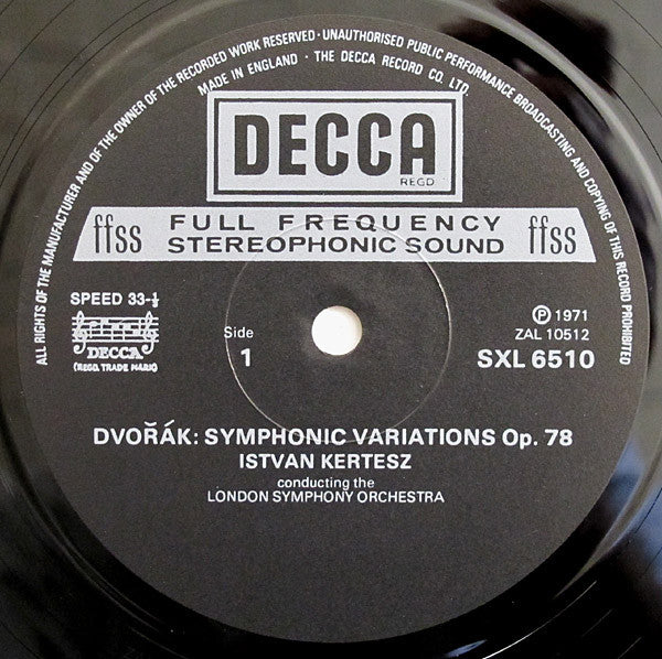 Antonín Dvořák, London Symphony Orchestra, István Kertész : Symphonic Variations / The Golden Spinning-Wheel (LP, RP)