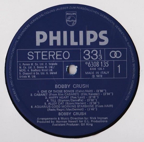 Bobby Crush : Bobby Crush (LP, Album)