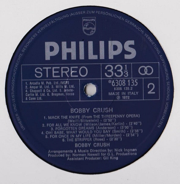 Bobby Crush : Bobby Crush (LP, Album)