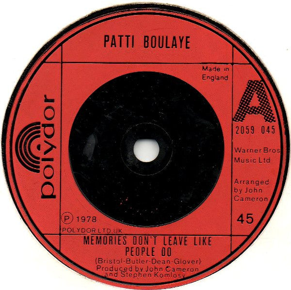 Patti Boulaye : Memories Don't Leave Like People Do (7")