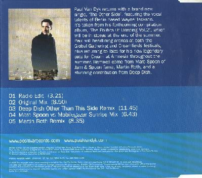 Paul Van Dyk Feat. Wayne Jackson (2) : The Other Side (CD, Single, Promo)