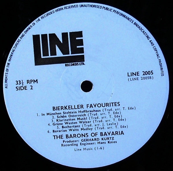 The Barons Of Bavaria : Bierkeller Favourites (LP, Album)