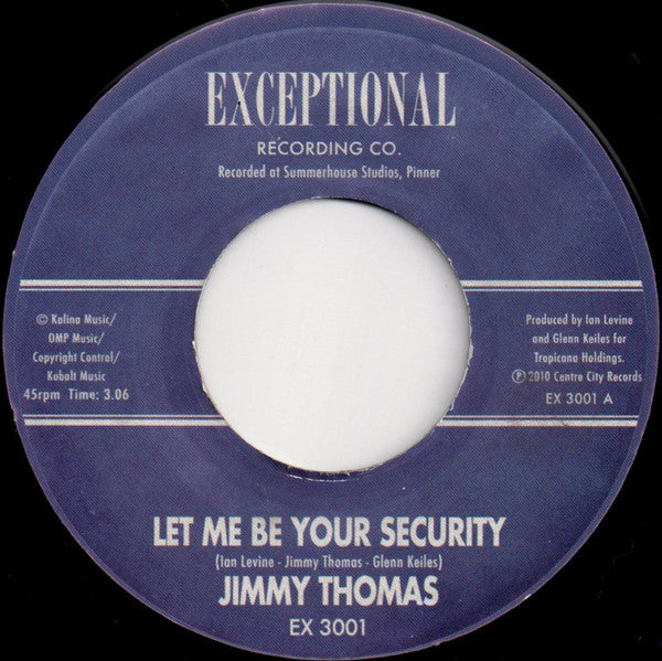 Jimmy Thomas : Let Me Be Your Security / First Class Ticket (7", Ltd)