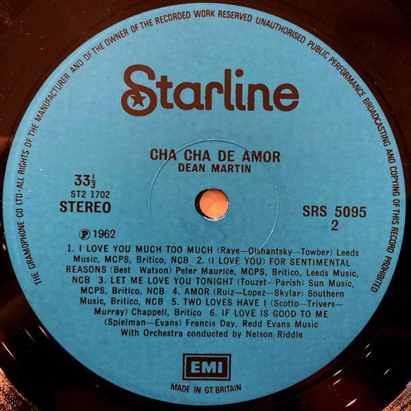 Dean Martin : Cha Cha De Amor (LP, Album, RE)