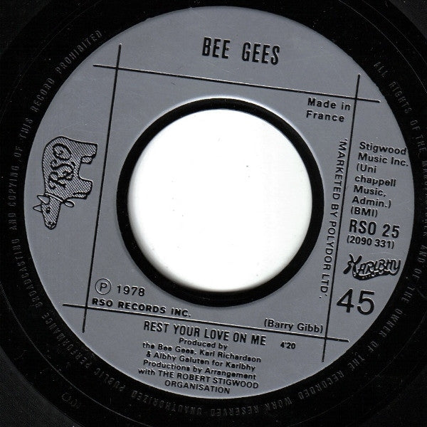 Bee Gees : Too Much Heaven (7", Single, Fre)