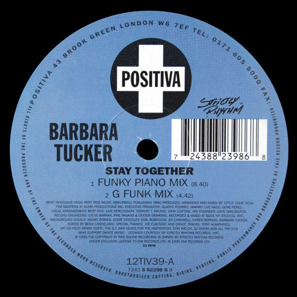 Barbara Tucker : Stay Together (12", No1)