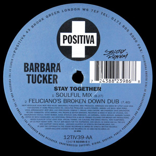 Barbara Tucker : Stay Together (12", No1)