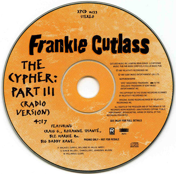 Frankie Cutlass : The Cypher Part 3 (CD, Single, Promo)