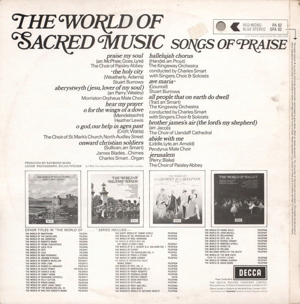 Various : The World Of Sacred Music Songs Of Praise (LP, Comp)