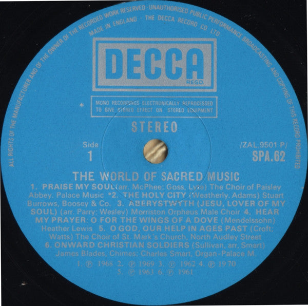 Various : The World Of Sacred Music Songs Of Praise (LP, Comp)