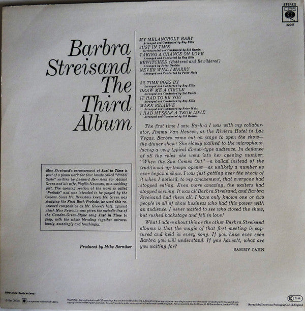 Barbra Streisand : The Third Album (LP, Album, RE)