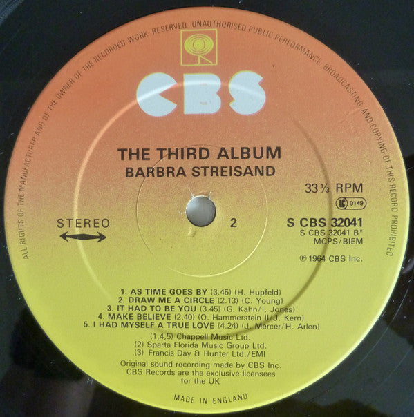 Barbra Streisand : The Third Album (LP, Album, RE)