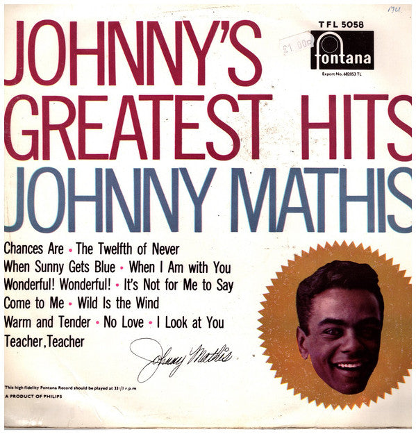 Johnny Mathis : Johnny's Greatest Hits (LP, Comp)