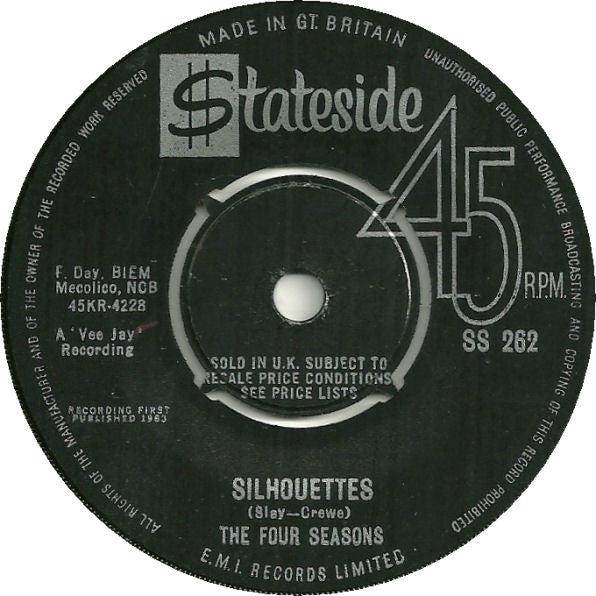 The Four Seasons : Peanuts / Silhouettes (7", Single)