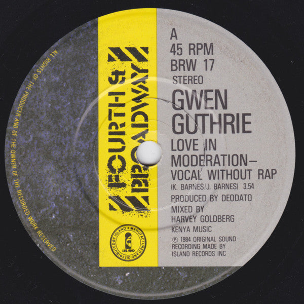 Gwen Guthrie : Love In Moderation (7")