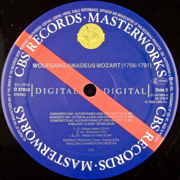Wolfgang Amadeus Mozart - Murray Perahia, English Chamber Orchestra : Piano Concertos Nos. 15 & 16 (LP, Album)