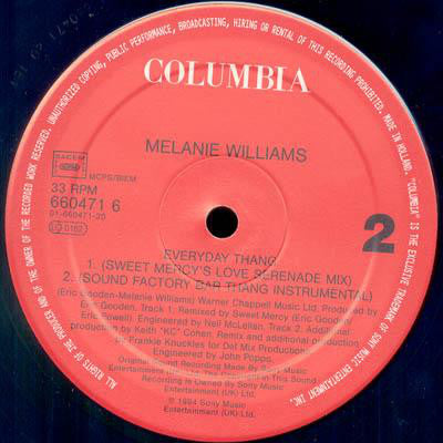 Melanie Williams : Everyday Thang (12")