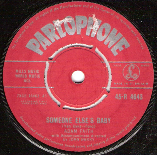 Adam Faith : Someone Else's Baby (7", Single)