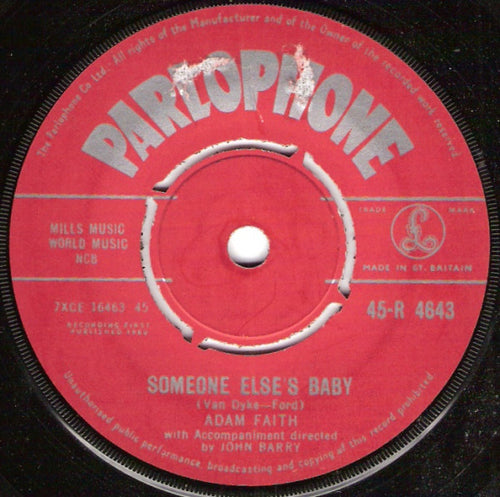Adam Faith : Someone Else's Baby (7", Single)