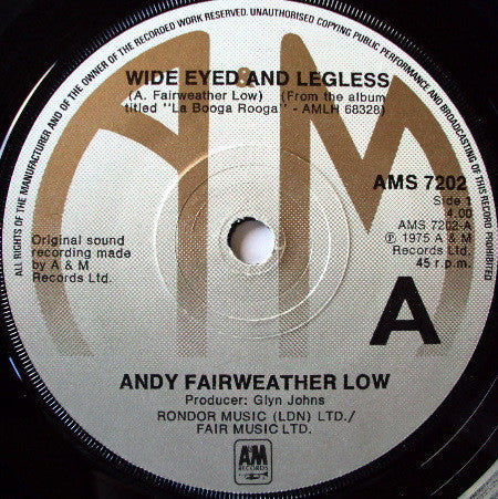 Andy Fairweather-Low : Wide Eyed And Legless (7", Single, Sol)