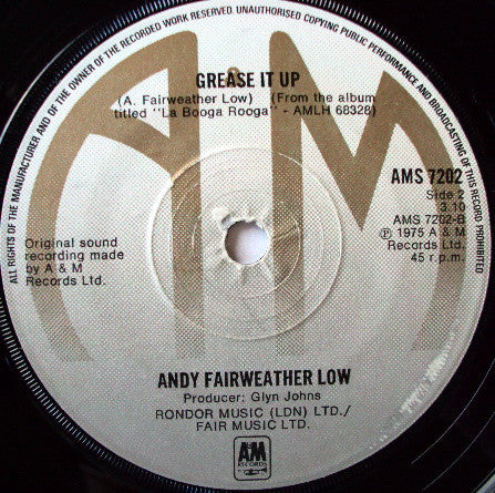 Andy Fairweather-Low : Wide Eyed And Legless (7", Single, Sol)