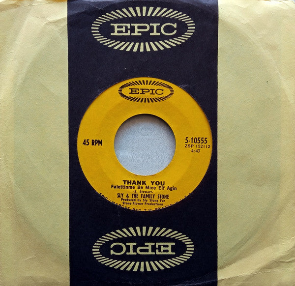 Sly & The Family Stone : Thank You (Falettinme Be Mice Elf Agin) / Everybody Is A Star (7", Single, Styrene, Pit)