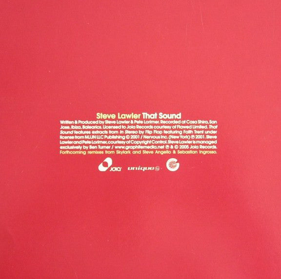 Steve Lawler : That Sound (12", S/Sided, Ltd)
